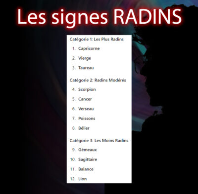 signes radins